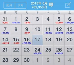 2015年6月収支
