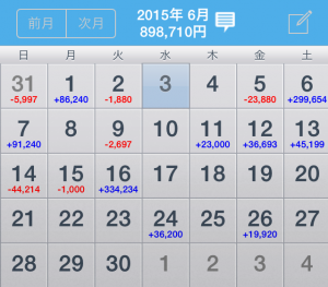 2015年6月収支データ