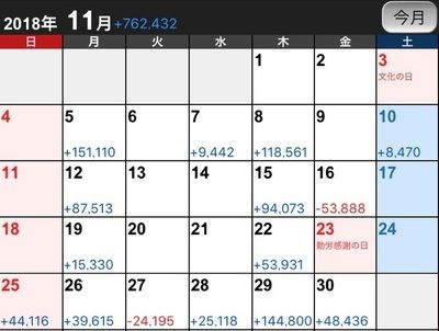 2018年11月まーよん収支報告