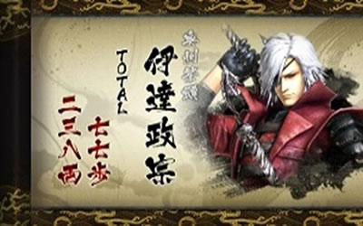 戦国BASARA HEROES PARTY ART終了画面 伊達政宗ダンテver.