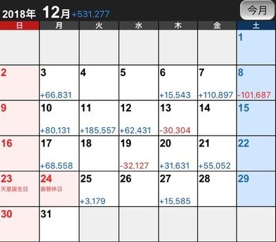 2018年12月まーよん収支報告